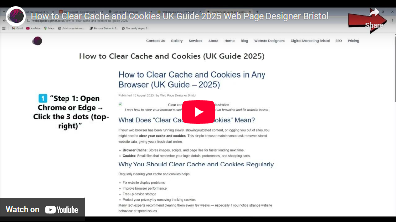 How to Clear Cache and Cookies Video